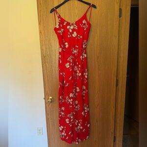 Red Floral Jumper-NWOT